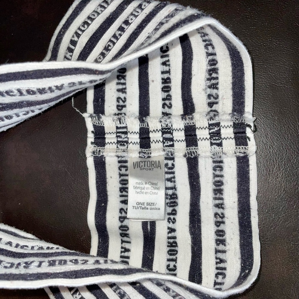 Women’s Victoria’s Secret striped black & white logo waist compression band O/S - Picture 3 of 8